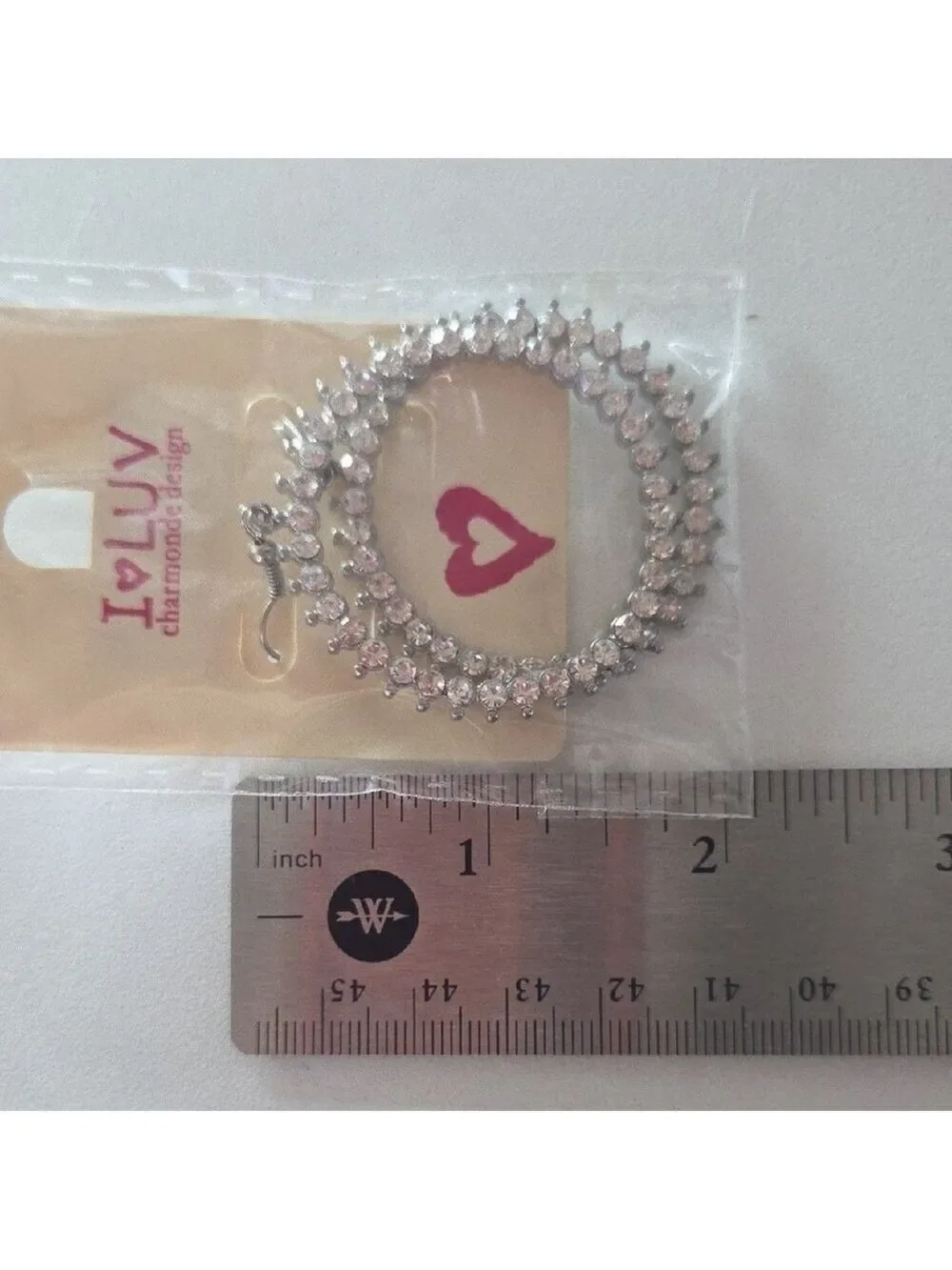 Crystal Hoop Earrings Silver